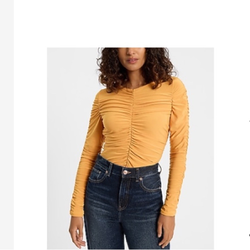 Express Ruched Long Sleeve Blouse - Picture 4 of 4